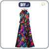 DRESS "DALIA" MAXI (XXS-XS) - COLORFUL ABSTRACT - sewing set