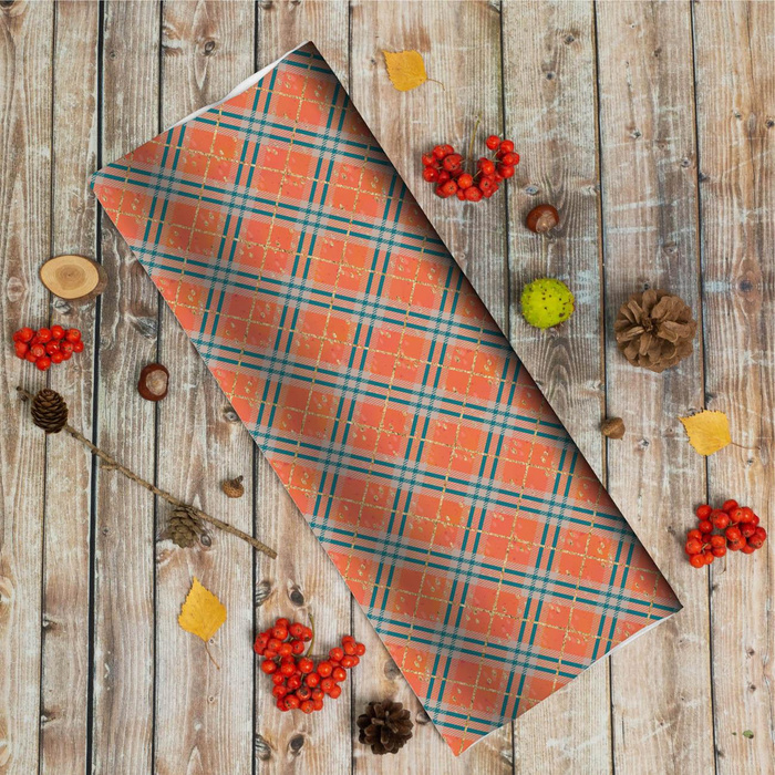 GLITTER CHECK / orange (GLITTER AUTUMN) - looped knit fabric