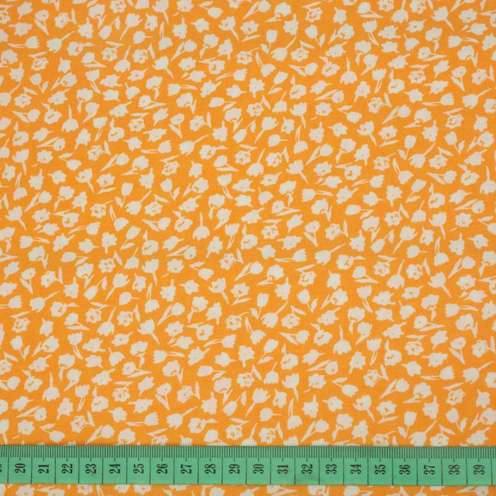 BUNTE BLUMEN / orange - Viskose Webware