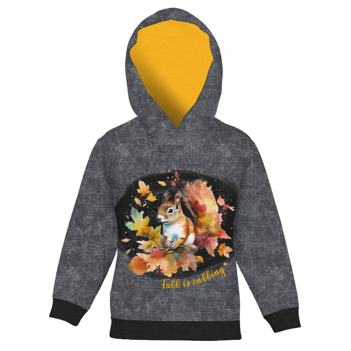 KINDER HOODIE (ALEX) - WATERCOLOR SQUIRREL - Nähset (110/116)