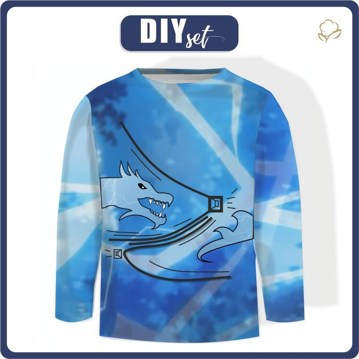 LONGSLEEVE - MODRÝ  NINJA - single jersey  (110/116)