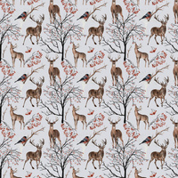 WINTERTIERE (WINTER IM PARK) - Baumwoll Webware