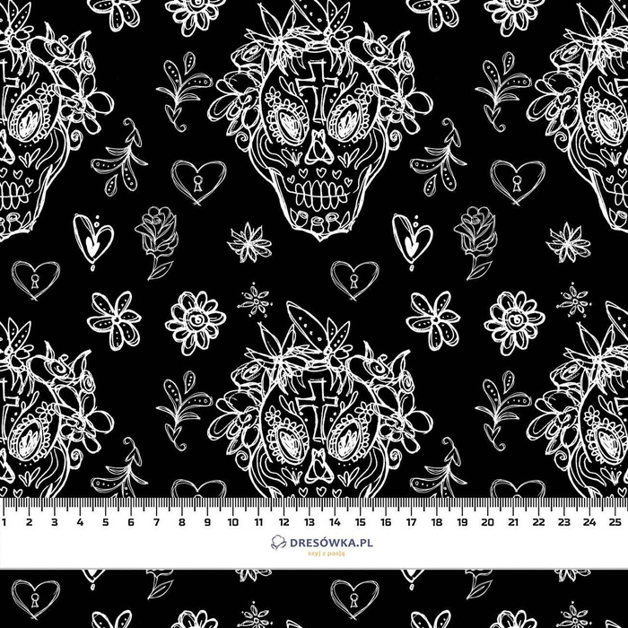 TOTENKÖPFE KONTUR / Kranz (DIA DE LOS MUERTOS) - Baumwoll Webware