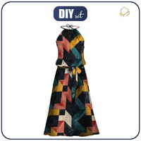 ŠATY "DALIA" MAXI (L-XL) - GEOMETRIC M. 1 - Sada šití