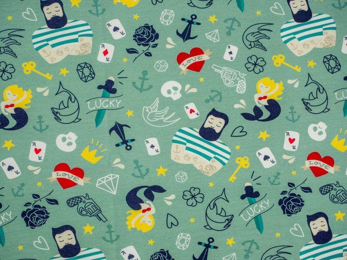 TATTOO / seledyn - teplákovina