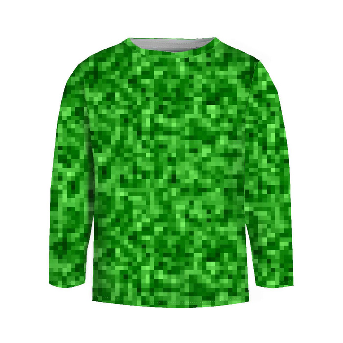 Longsleeve - PIXELS pat. 2 / green - single jersey (134/140)