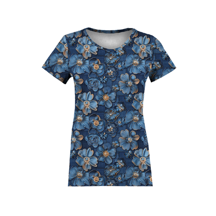DENIM FLOWERS wz.1 - lycra 300g