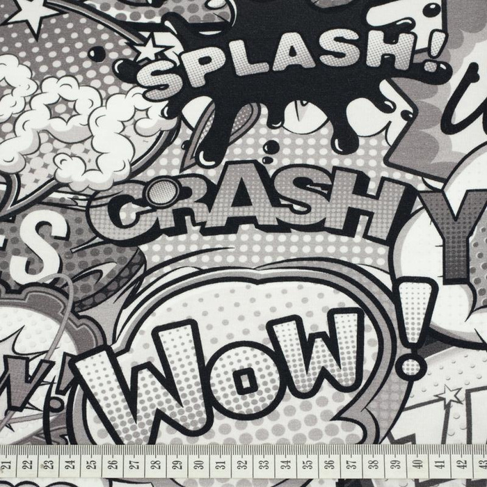 COMICS (black-white) - single jersey with elastane TE210