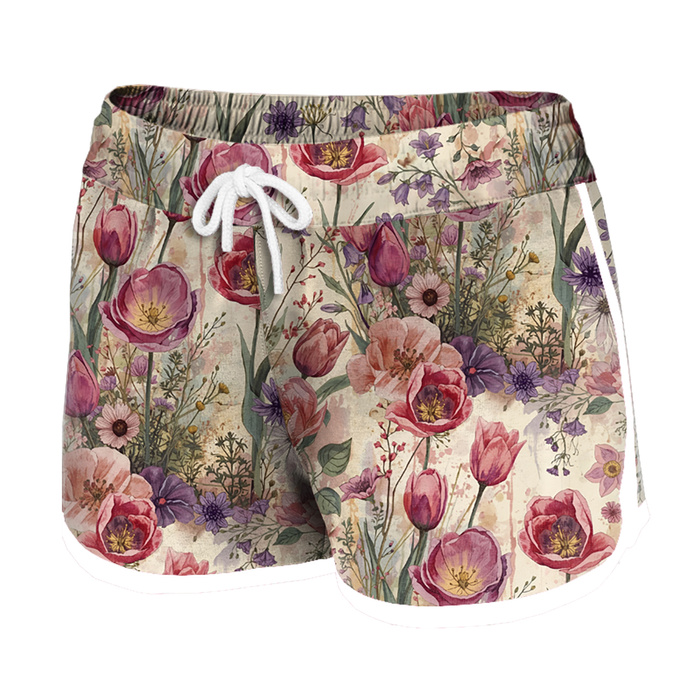 Damskie spodenki kąpielowe - PASTEL FLOWERS WZ. 30 - S