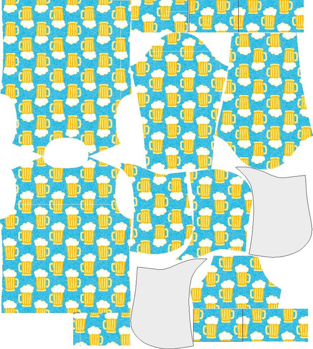 MEN’S HOODIE (COLORADO) - BEER MUGS - sewing set M