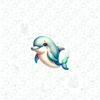 DOLPHIN (SEA ANIMALS M. 2) - Paneel (60cm x 50cm) Wasserabweisende Webware