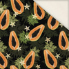 PAPAYA ORANGE & BLACK - Slub Weave