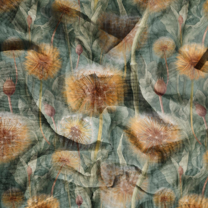 WATERCOLOR DANDELION M. 3 - Baumwoll Musselin