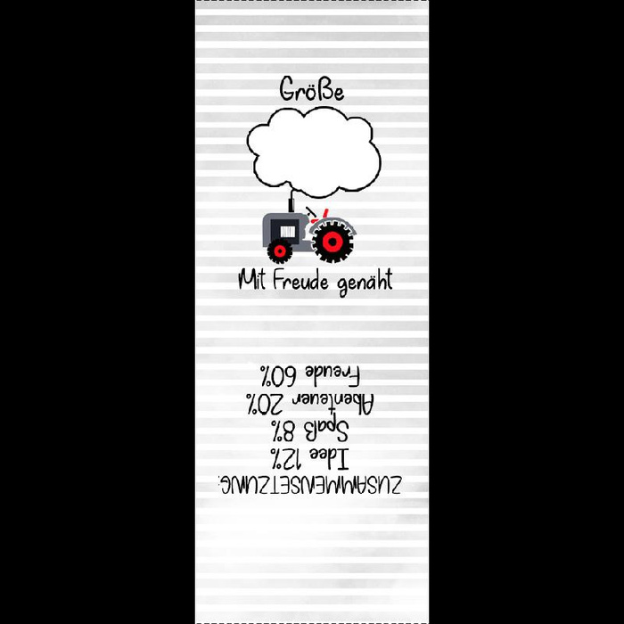 Boyish care tag "TRACTOR" DE -  size 80 - 9 pcs set