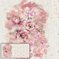 WATERCOLORS FLOWERS MS. 6 - panoramisches Paneel 80 cm
