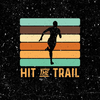 HIT THE TRAIL / czarny - panel (75cm x 80cm)