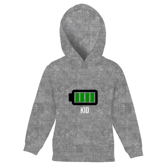 KID'S HOODIE - BATTERY - looped knit fabric (134/140)
