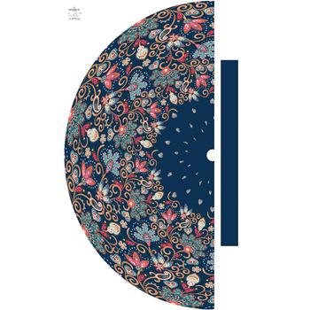 FLOWERS (pattern no. 2) / dark blue - skirt panel "MAXI"