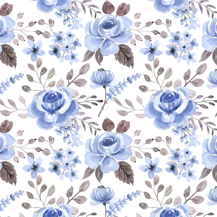 BLUE FLOWERS - brushed knitwear with elastane ITY