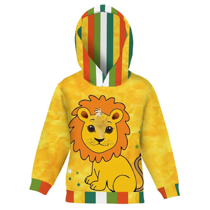 KID'S HOODIE (ALEX) - LION LEON - looped knit fabric (110/116)