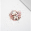 CUTE PINK ELEPHANT - panel (60cm x 50cm)  Cotton woven fabric