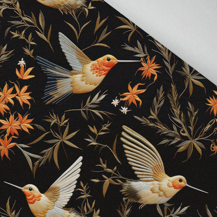 PASTEL BIRDS M. 7 (Kolibris) - leichte Maschenware angeraut