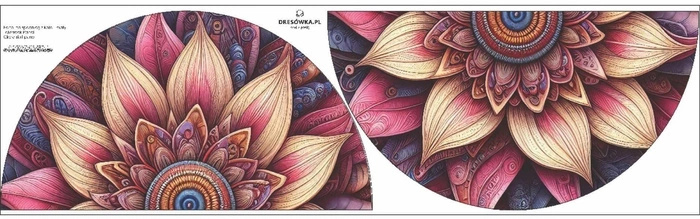 Small circle skirt panel - CREPE - PINK FLOWER