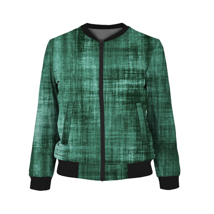 WOMEN’S BOMBER JACKET (KAMA) - ACID WASH PAT. 2 (bottled green) - sewing set L