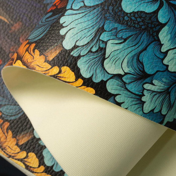 VINTAGE CHINESE FLOWER VZ. 1 - tlustá ekologická koženka tlačená