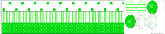 EASTER WREATH -  DOTS - STRIPES / green - sewing set