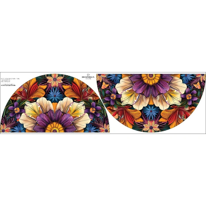 Panel pro kruhovou sukni - COLORFUL FLOWERS wz. 4