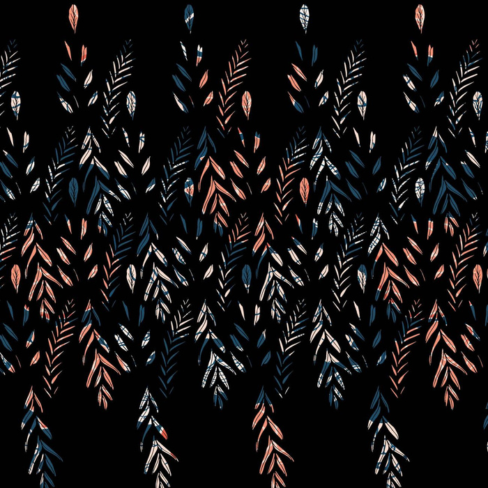 LEAVES PAT. 3 / BLACK - single jersey