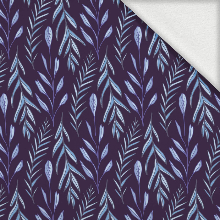 BLUE LEAVES pat. 4 - looped knit fabric with elastane ITY