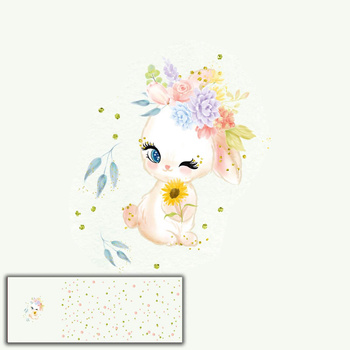 BUNNY PAT. 2 (CUTE BUNNIES) - PANORAMIC PANEL (60cm x 155cm)