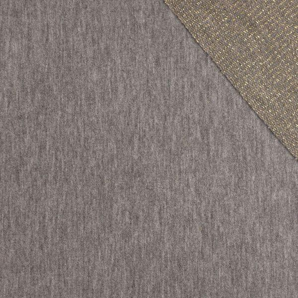 MELANGE LIGHT GRAY / gold - loopback knit fabric with lurex thread