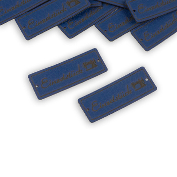 Einzelstück Label - Nähmaschine 1,5x4 cm - dunkelblau