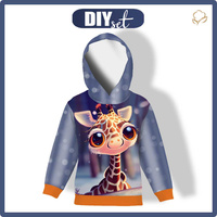 KINDER HOODIE (ALEX) - ANIMIERTE GIRAFFE - Nähset (110/116)