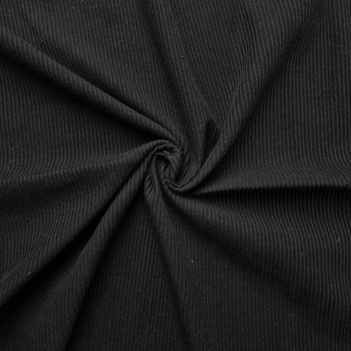 RIB JERSEY - SCHWARZ