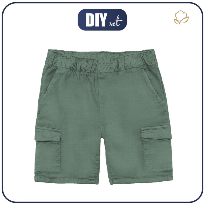 KID`S CARGO SHORTS - SAGE - sewing set