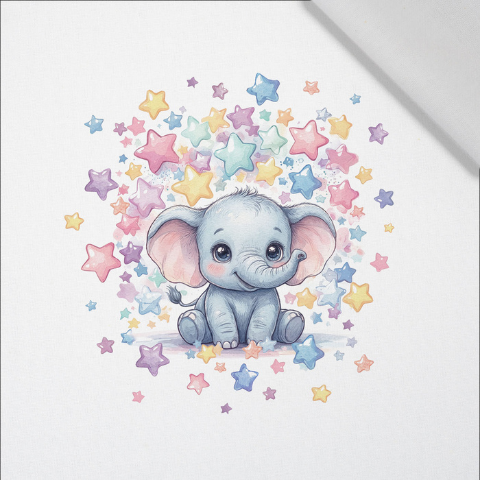 CUTE ELEPHANT - panel (60cm x 50cm) tkanina bawełniana