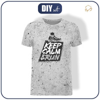 HERREN T-SHIRT - KEEP CALM & RUN / beton - Single Jersey L