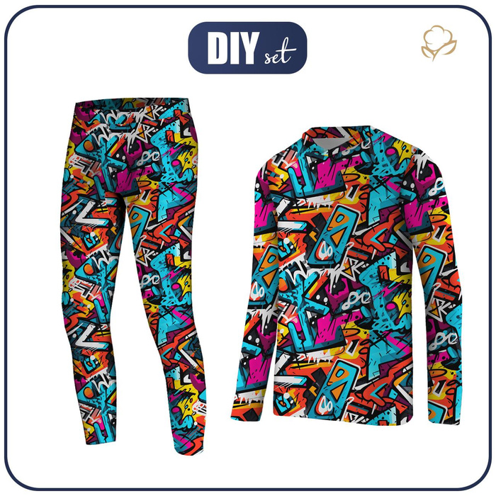 THERMO KOMPLET CHŁOPIĘCY (LUCAS) - KOLOROWE GRAFFITI - zestaw do uszycia 110