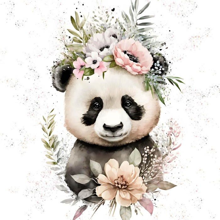 BABY PANDA - PANEL (60cm x 50cm) tkanina wodoodporna