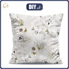 PILLOW 45X45 - WHITE FLOWERS pat. 1 - Panama 220g - sewing set