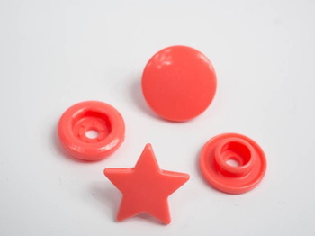 Druckknöpfe KAM Sterne 12 mm Koralle - 10 Sets