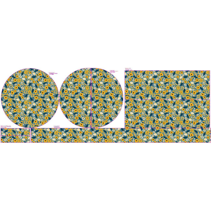 DECORATIVE CUSHION - SMALL FLOWERS pat. 2 / blue - sewing set