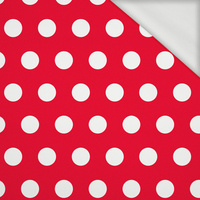 RED POLKA DOTS - looped knit fabric