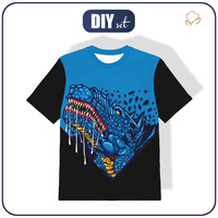 KID’S T-SHIRT - BLUE DRAGON PAT. 2 / black - Single Jersey ITY (92/98)