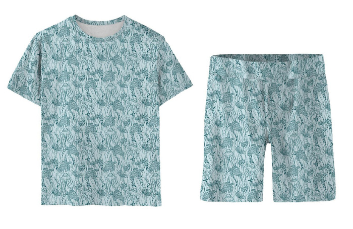 CHILDREN'S PAJAMAS "ADA" - TURTLES AND JELLYFISH (BLUE PLANET) - Bamboo Single Jersey with elastan (86/92)