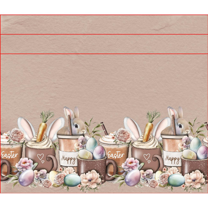 SHOPPER TASCHE - HAPPY EASTER / Becher - Baumwoll Webware - Nähset